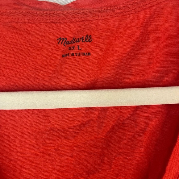 Madewell orange cotton top. Sleeveless V-neck. Comfy and casual. - Picture 4 of 4